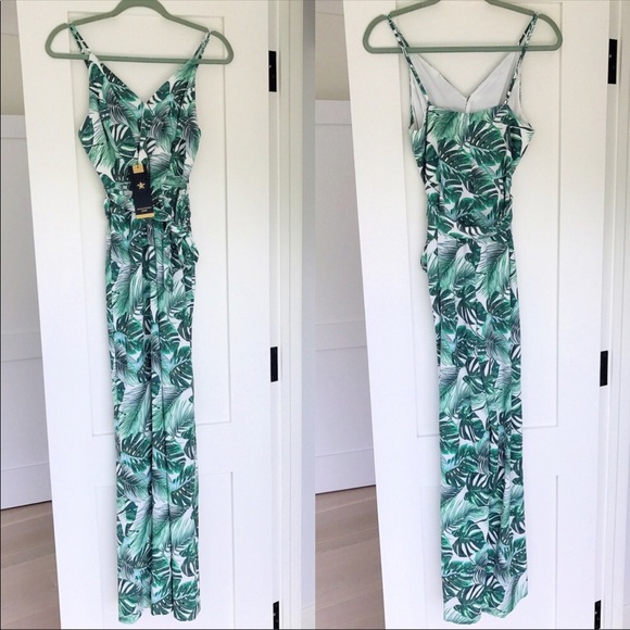 Green leaf jumpsuit - Picture 2 of 5
